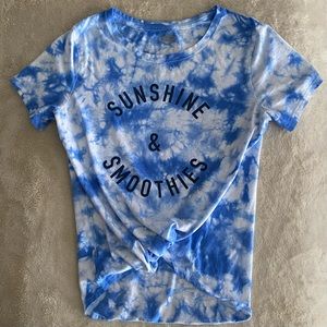 Old Navy Sunshine & Smoothies Blue/White tie-dye Tee